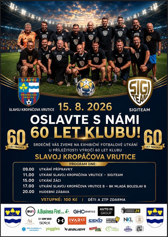 Exhibiční fotbalové utkání v Kropáčově Vrutici